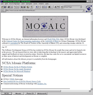 первый браузер Мозаик - browser Mosaic